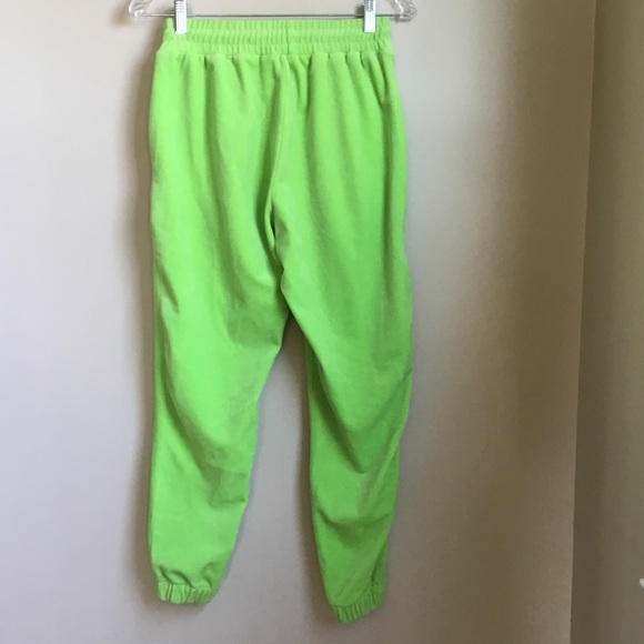 Danielle Guizio Trouble in Paradise Neon Green Jogger Sweatpants - Picture 5 of 8